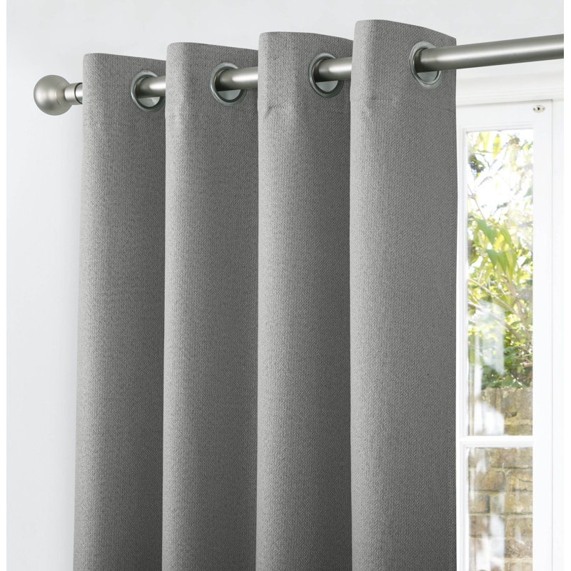 Aamia Blackout Curtain Pair, Grey, 274cm Width x 183cm Drop