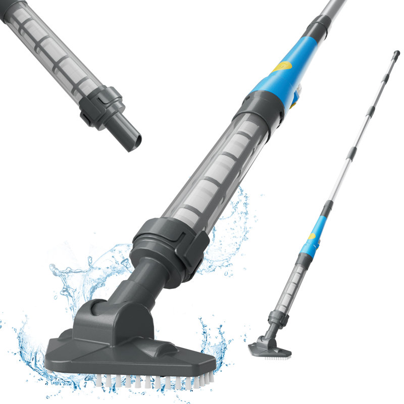 Aspirateur de spa pour spa, aspirateur de piscine sans fil pour piscine hors terre, nettoyeur de piscine à main léger avec 2 têtes de brosse, nettoyeur de spa rechargeable