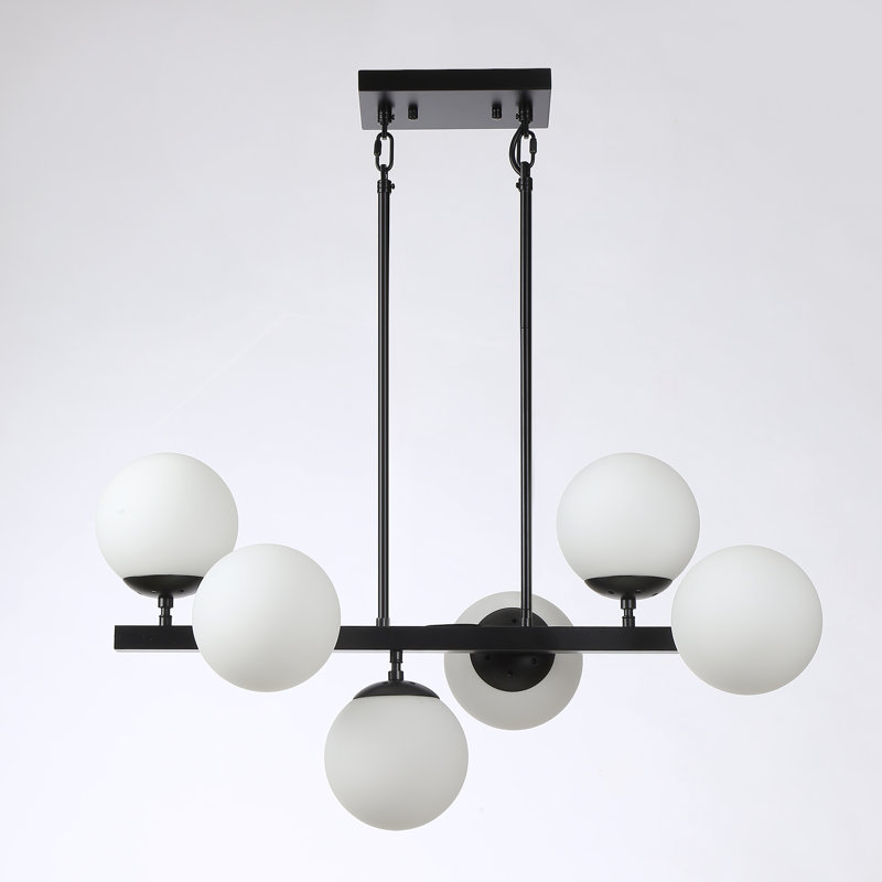 Lustre linéaire en verre 6 lumières Damarieon