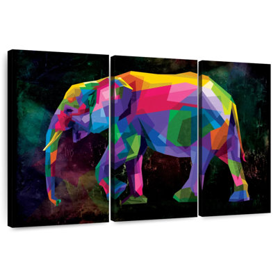 Éléphant de couleur géométrique Brampt