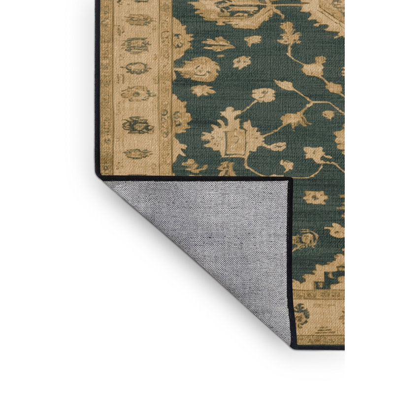 Tapis gris lavable à la machine, Rond 3 pi