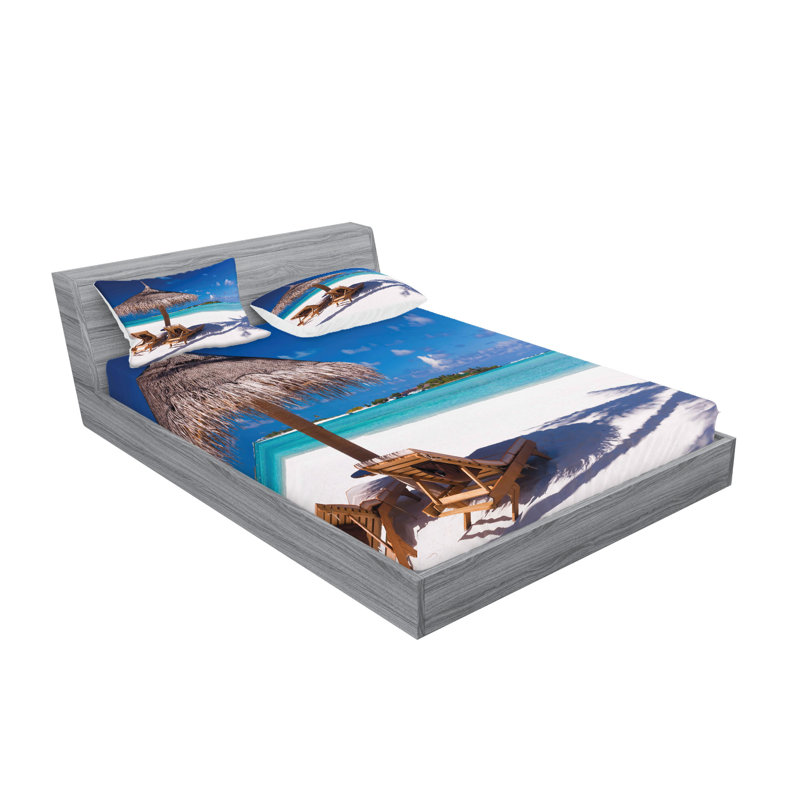 Ensemble de draps et taies décoratives Ambesonne Ocean, brun pâle / turquoise