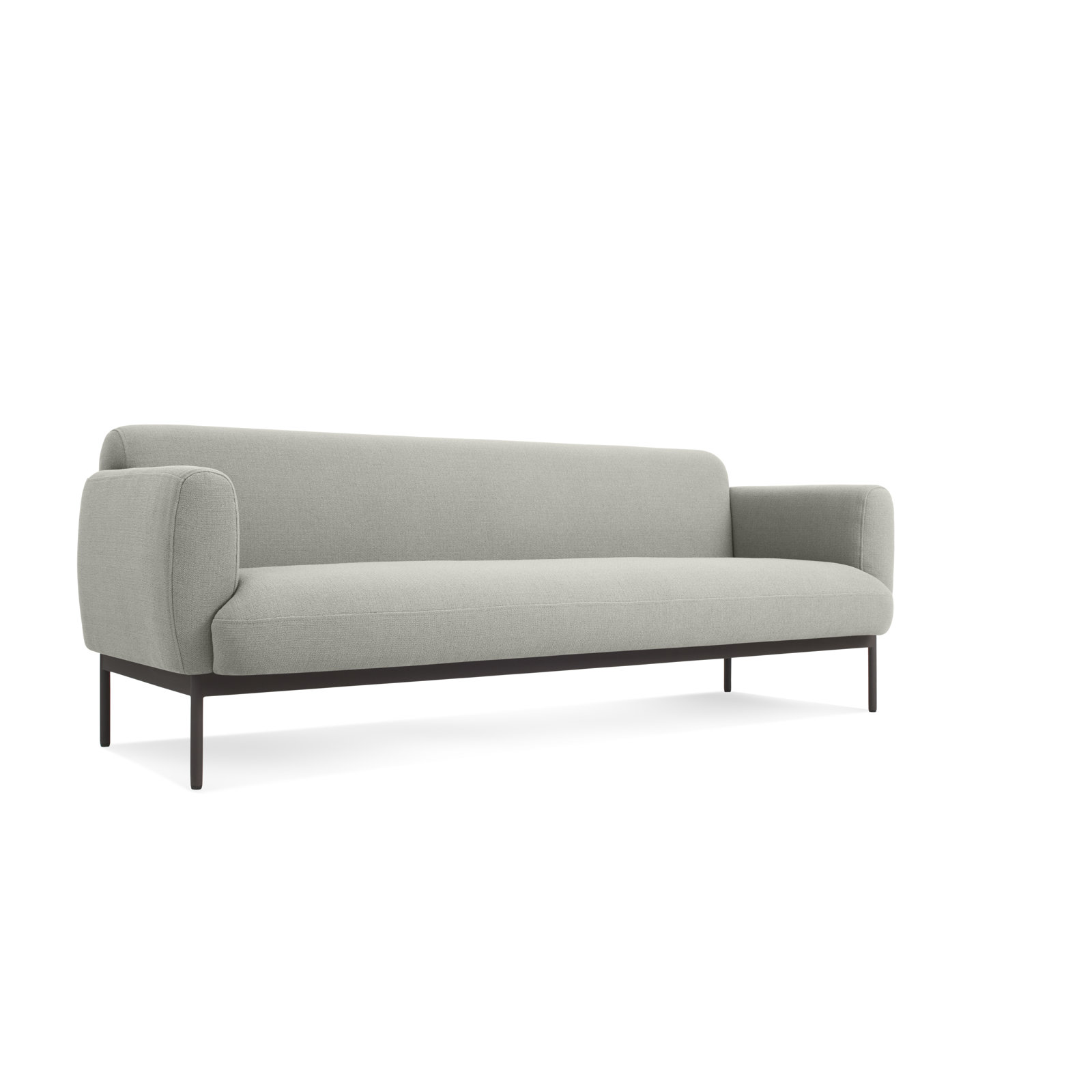 Puff Puff Upholstered Sofa, Edwards Light Grey Crossweave, 31" H x 87" W x 35" D