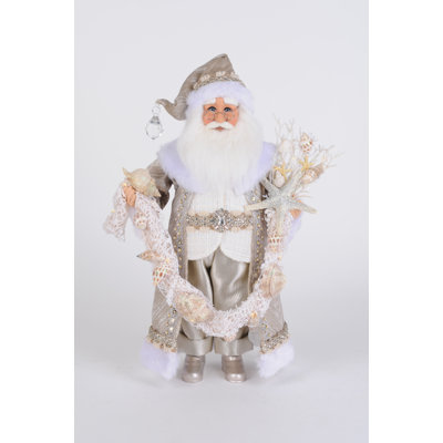 Père Noël côtier en grès éclairé