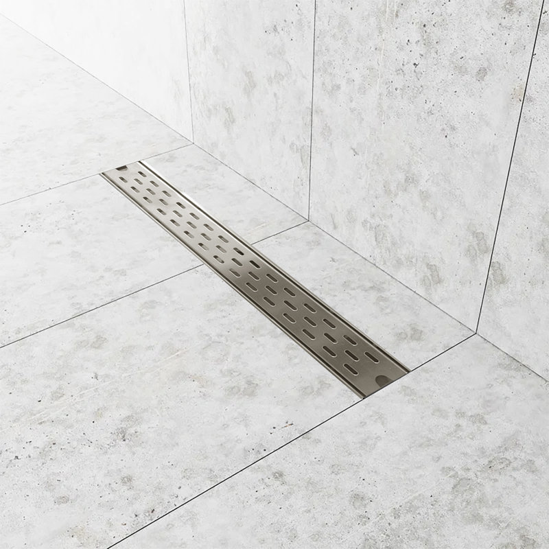 Drain de douche linéaire 32 po, Nickel