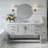 Moille 61" Single Bathroom Vanity in Grey, with 1.5 Italian Carrara Marble Top, Rectangle Sink-1362588623-1378355688