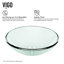 Lavabo de salle de bain rond de type vasque en verre titane de L 17 po l 6 po Giovanni-100503761