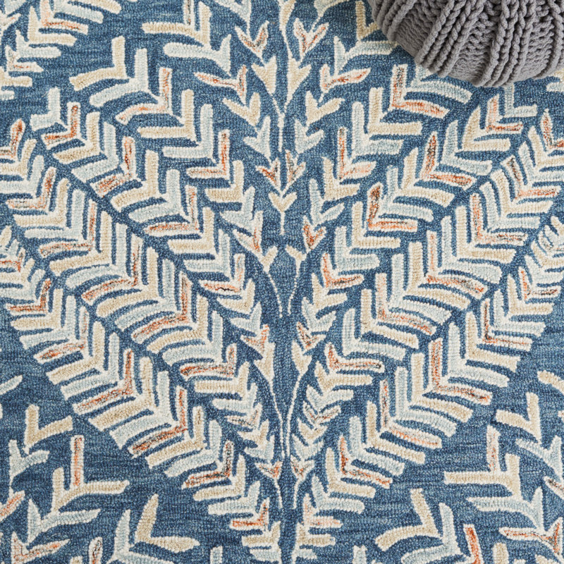 Tapis gris / ivoire en laine touffeté à la main Chaithra, Rond 3 pi