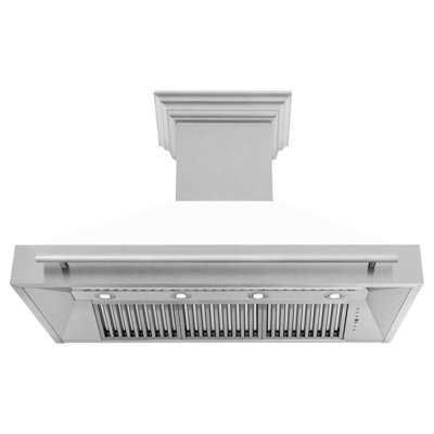 Hotte de cuisine murale en acier inoxydable satiné 48 po ZLINE avec poignée en acier inoxydable