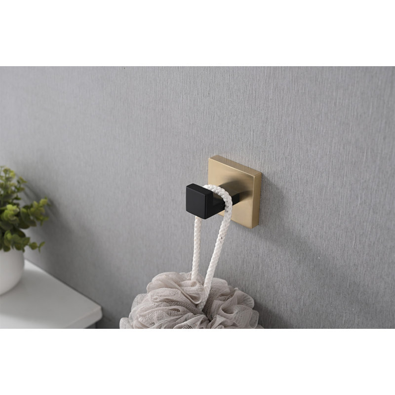 4 Pack Wall-Mounted Stainless Steel Bathroom Towel Hooks/Coat Hooks For Bathroom, Bedroom, Kitchen, Gold/Matte Black