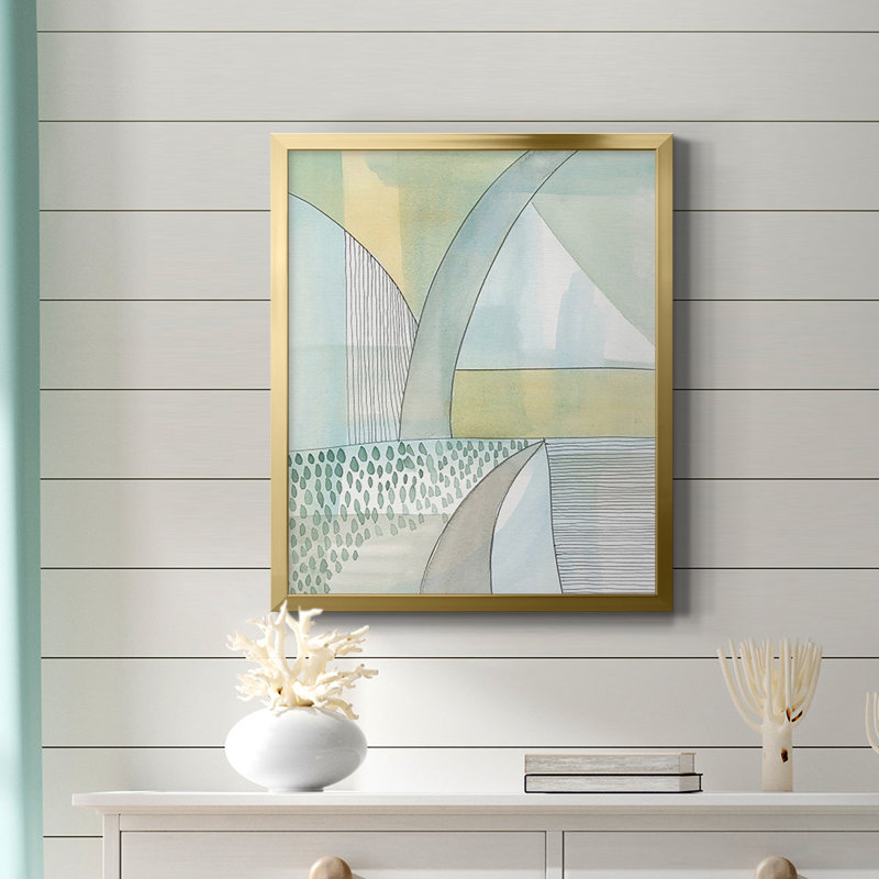 Toile encadrée de qualité supérieure Mint Reflection II - prête à être accrochée, H 24 po x l 20 po, Or