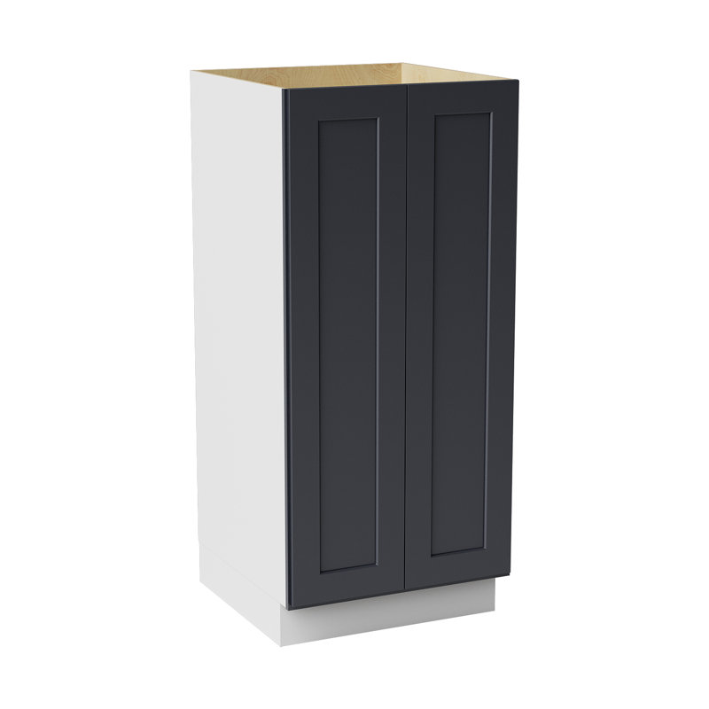 Armoire de cuisine en bois massif prête à assembler, 24", 54", Noir Shaker