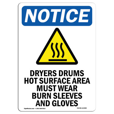 Dryers Drums Hot Surface Sign