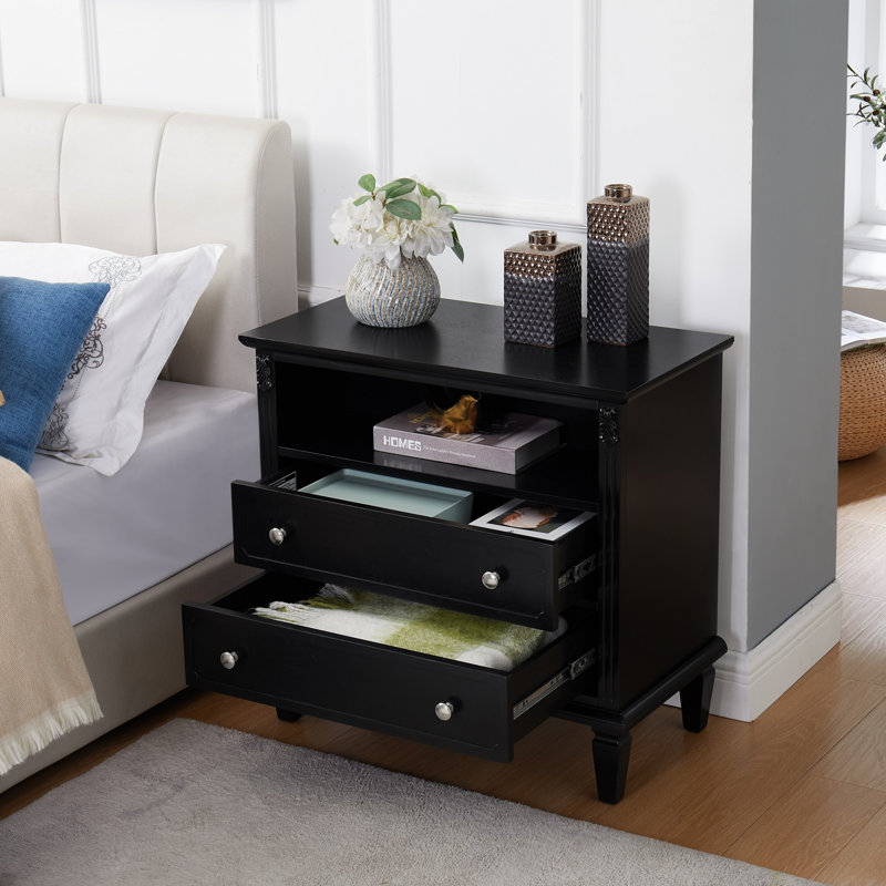 Commode 2 tiroirs Eastman, Noir, noir, noir, noir