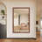 60"X40" Oversized Modern Rectangle Bathroom Mirror With Walnut Frame Decorative Large Wall Mirrors For Bathroom Living Room Bedroom Vertical Or Horizontal Wall Mounted Mirror With Aluminum Frame