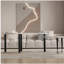 Table basse contemporaine rotative avec pieds en bois d'hévéa massif, table basse rotative à 360 degrés avec plateau en pierre frittée blanche de 6 mm pour le salon, la chambre à coucher, le balcon et le bureau personnel
