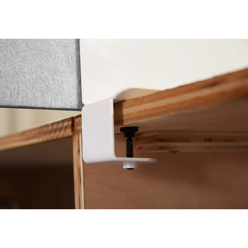 Sideshield - Panneau d'intimité de bureau l 30 "avec support - Fixation à gauche - PET acoustique, Gris