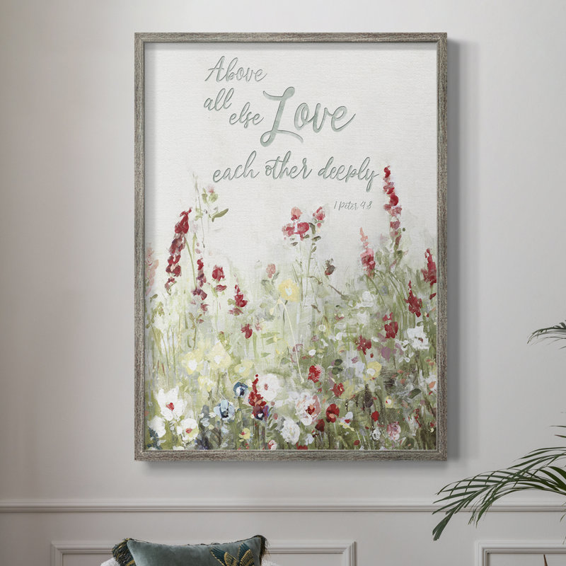 «Love Meadow», reproduction encadrée - bois massif, H 21 po x l 17 po