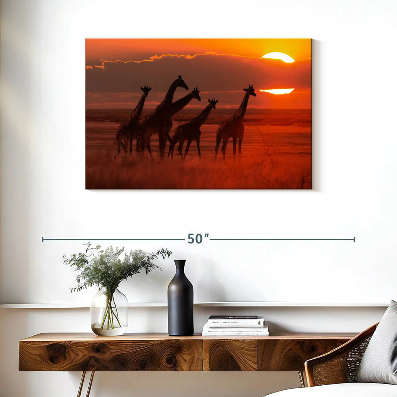 Brampt, girafes d'Afrique itinérantes, H 24 po x l 36 po
