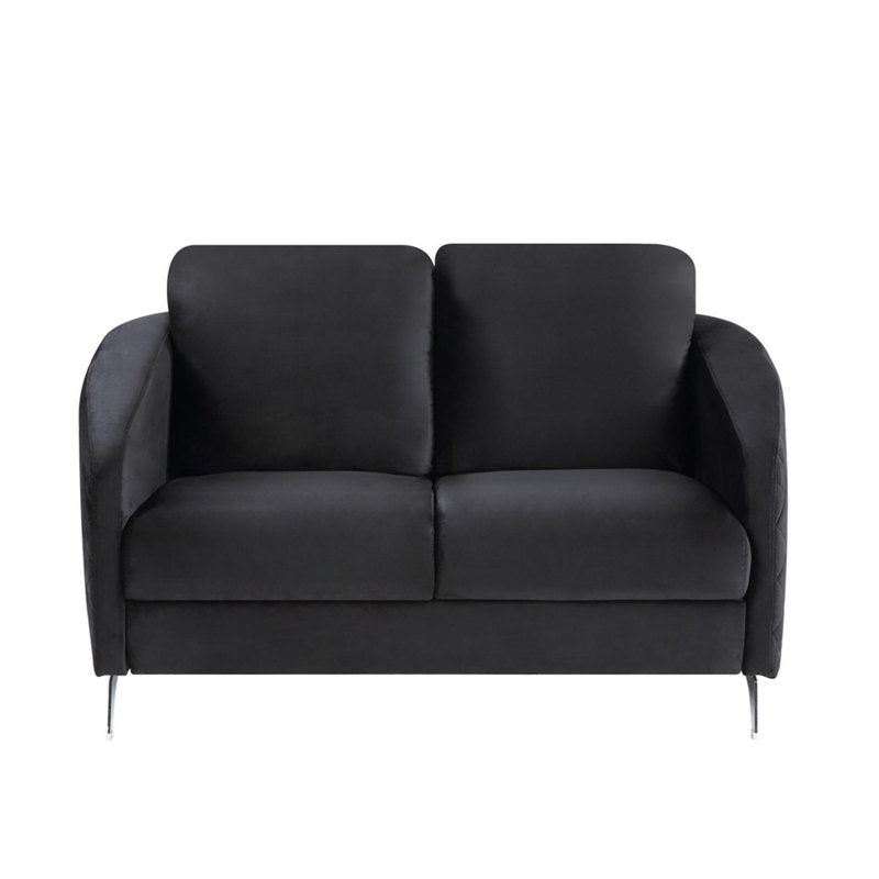 Causeuse en velours chic et moderne, Noir