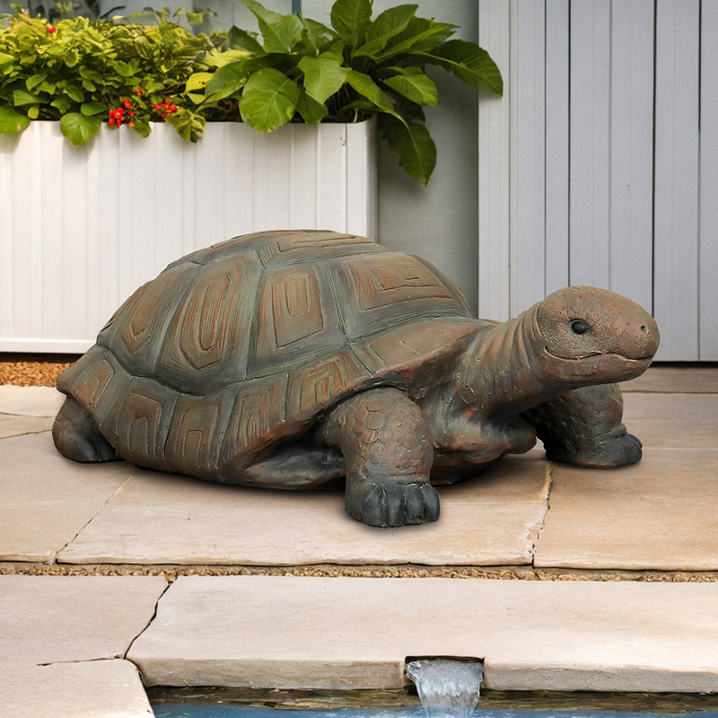 Statue de tortue de jardin, décoration extérieure pour cour / patio / étang / pelouse, sculpture de tortue d'intérieur