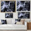 «Black and White Marble Waves», reproduction sur toile-67236309-67236317