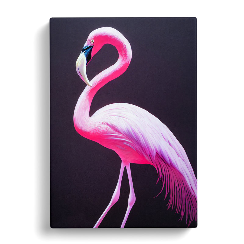 Bewitching Flamingo - Wrapped Canvas, 76cm H x 50cm W x 3cm D