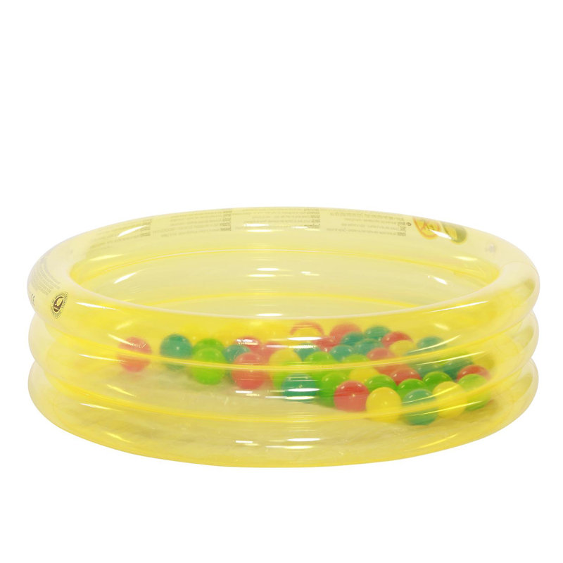 Piscine gonflable transparente pour enfants 36 ", Jaune