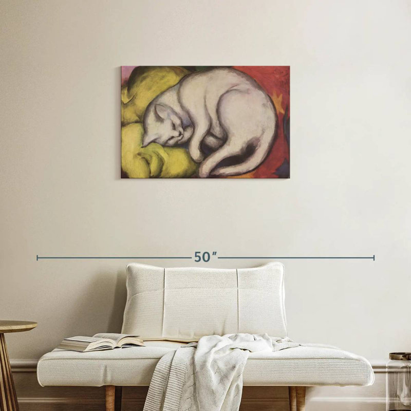 Brampt, le chat blanc, H 20 po x l 30 po