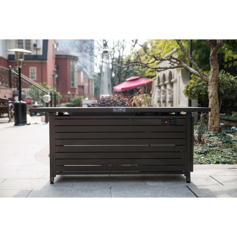 Rectangle Steel Propane Smokeless Fire Pit, Dark Brown