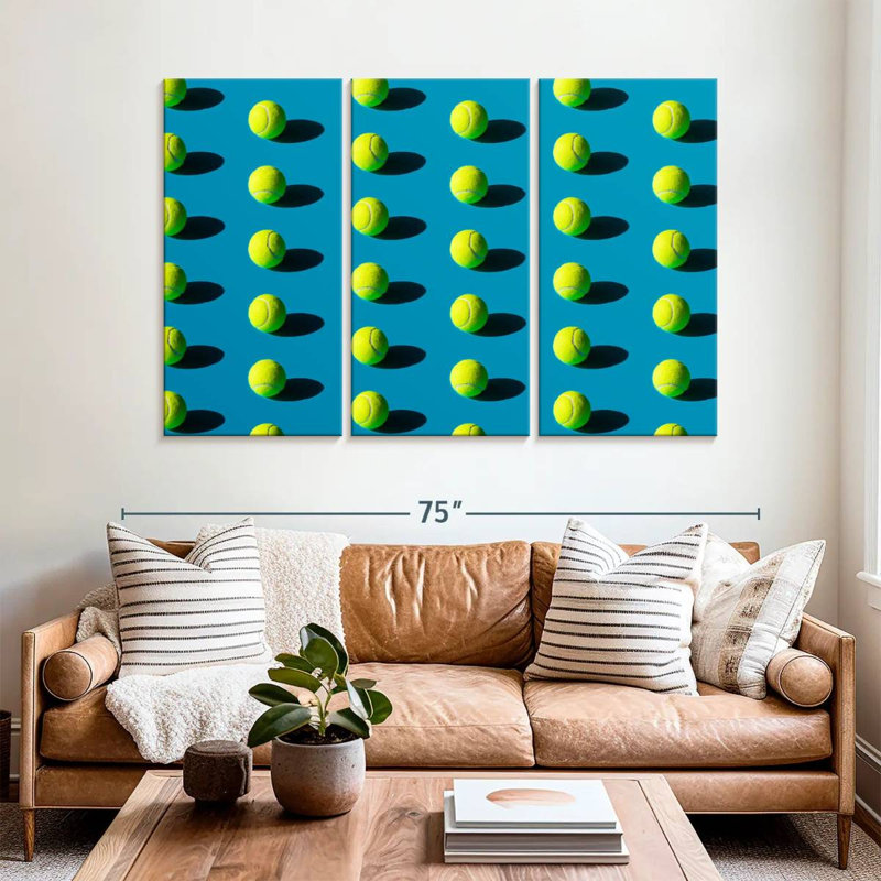 Motif de balle de tennis vert Sireci, H 42 po x l 65 po