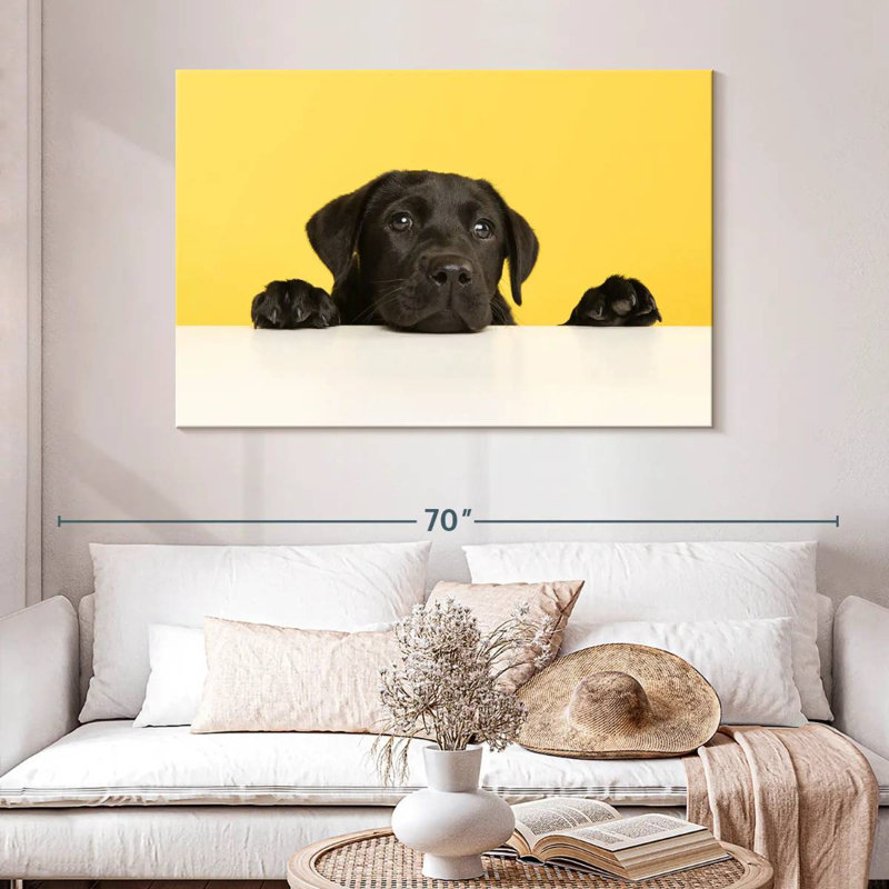 Cute Black Lab, 32" H x 48" W