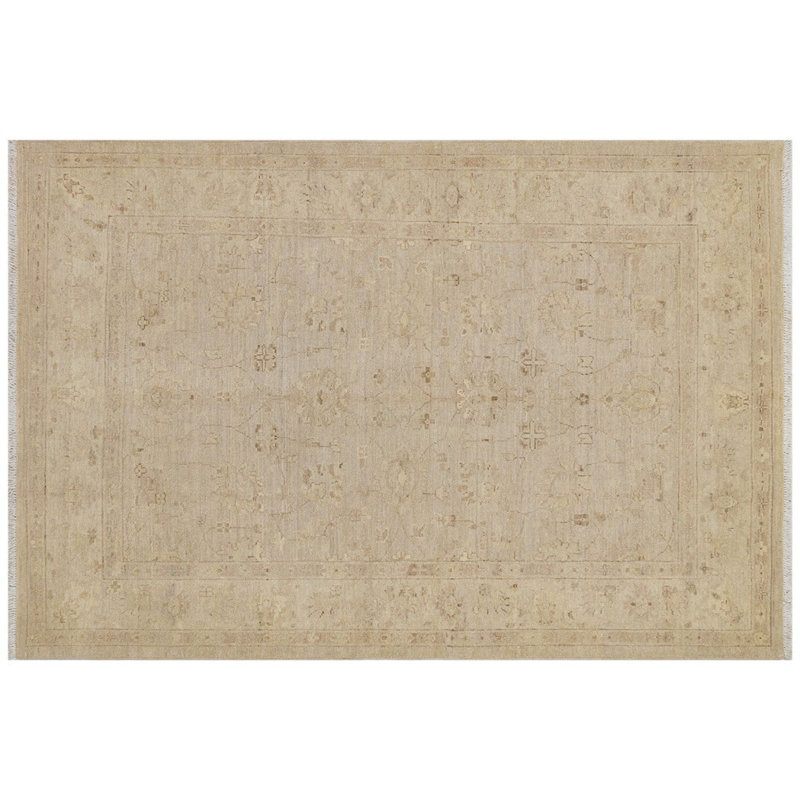 Jylène floral tissé à la main beige 100% laine oriental