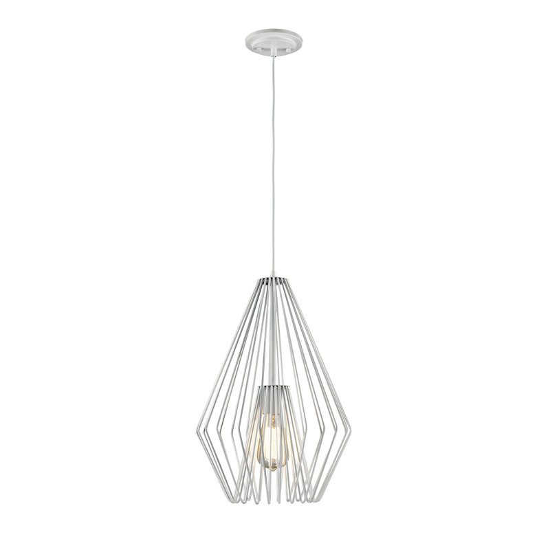 Frankie 1 - Light Unique/Statement Pendant, 18.5" H x 12.25" W x 12.25" D, White