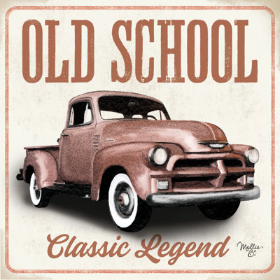 «Old School Vintage Camions I» par Mollie B. - Peinture