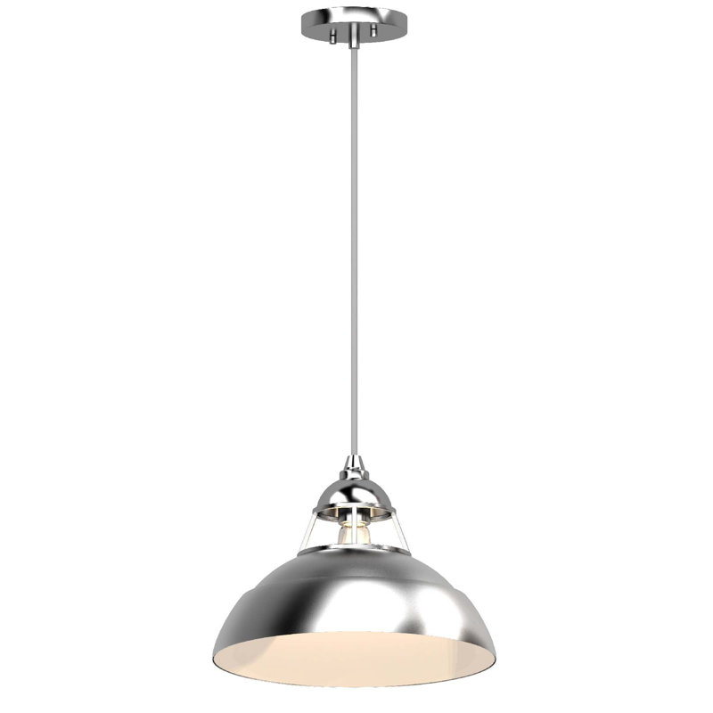 Luminaire suspendu d'intérieur en nickel brossé 1 lumière Quesada avec bol d'inspiration phare et verre transparent