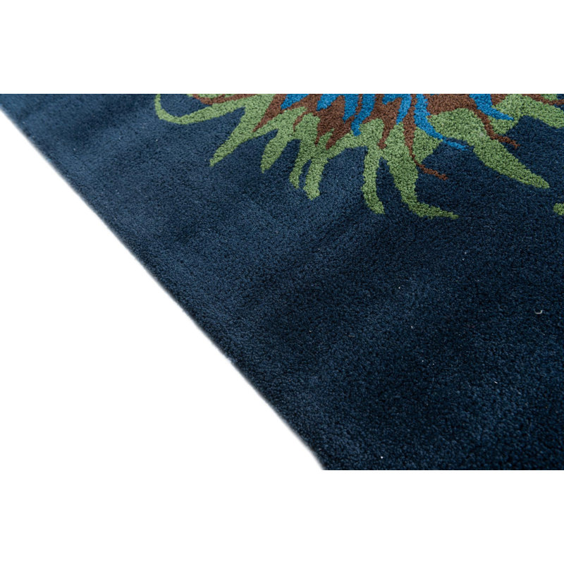 Tapis carré bleu marine Mullan