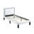 Twin Bed Frame Of Style, White Finish, Faux Leather, Diamond Headboard, Bedroom Radiance Size With Middle Support Legs, Upgrade