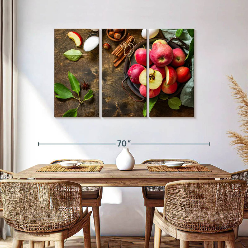 Yarlin cuisinant avec des pommes, H 36 po x l 57 po