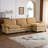 Corduroy Double Cushion Sectionals With One Ottoman-439423173