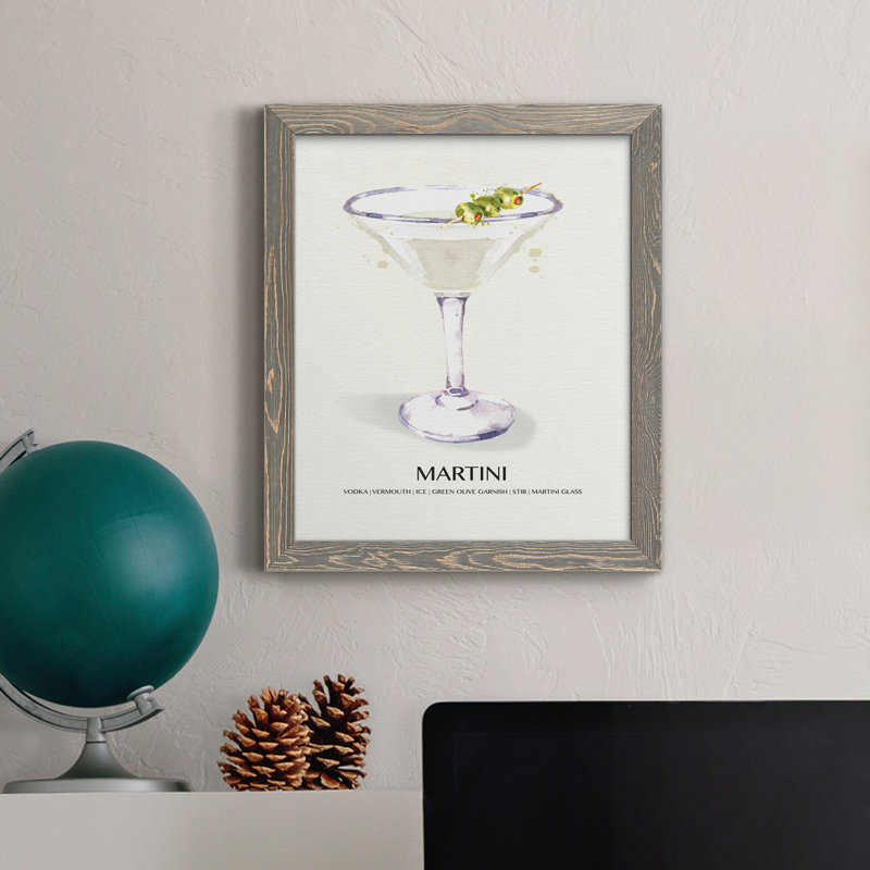 Martini - cadre photo, impression sur toile, H 37,5 po x l 27,5 po x P 1,5 po, Gris