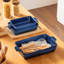 Ensemble de 3 plats à four en céramique bleue à émail réactif, 45 oz/64 oz/92 oz-135092906