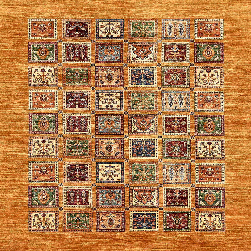 Tapis abstrait moderne 3751ABS376, Carré 6 pi