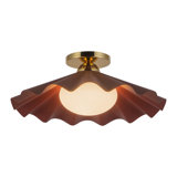 Furrow 16-in Red Semi-Flush Mount