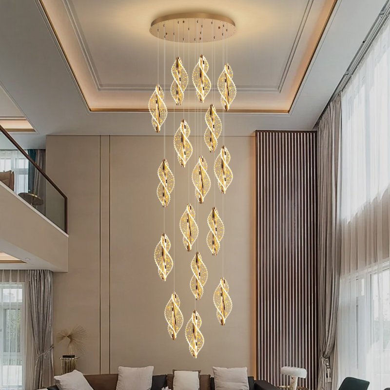 Lustre en acrylique 16 lumières, Matte Black