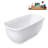 59" Streamline Soaking Glossy White Freestanding Tub and Tray With Internal Drain-101412701
