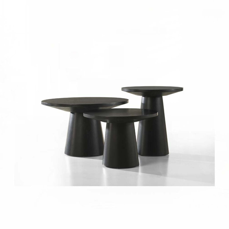 Ensemble de tables basses en bois avec base en bois