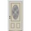Petite porte d'entrée pré-suspendue ovale en fibre de verre 2 panneaux Grace Grace-183282009-183282000