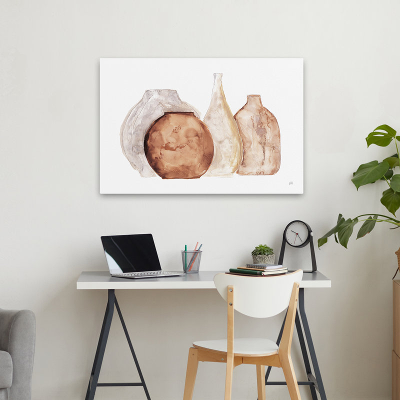 Contempoary - Earthy Neutral Vases IV, H 24 po x l 36 po