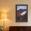 «Red Volcanic Hills and Steam Rising Over Pale Blue Lake», art mural sur toile-133501540